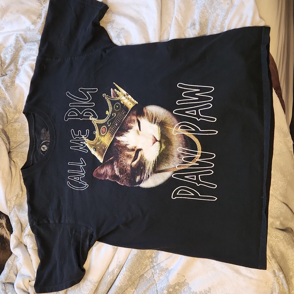 Call Me Big Paw Paw Notorious B.I.G Gangster Cat Black T Shirt